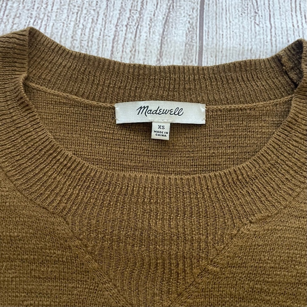 MADEWELL Women’s Milestone V-Neck Pullover Sweater Tan Weathered Olive Size XS - Picture 7 of 12